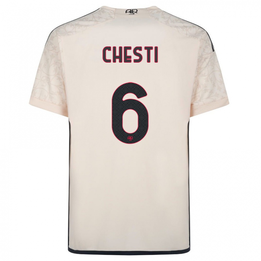 Męski Francesco Chesti #6 Białawy Wyjazdowa Koszulka 2023/24 Koszulki Klubowe
