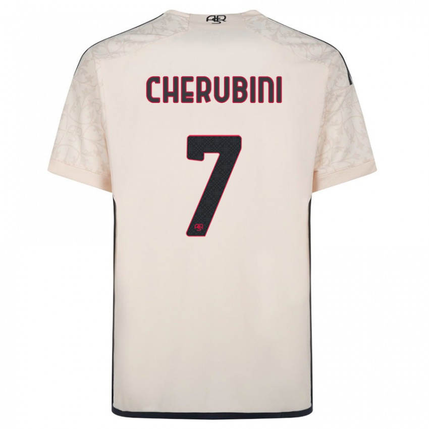 Męski Luigi Cherubini #7 Białawy Wyjazdowa Koszulka 2023/24 Koszulki Klubowe