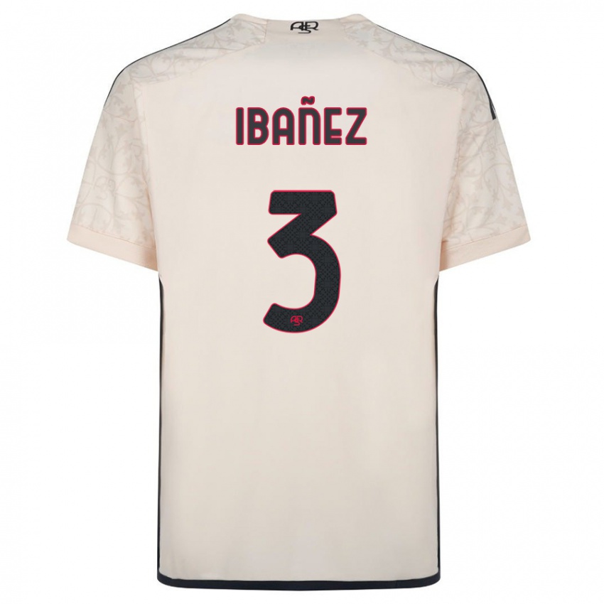 Męski Roger Ibanez #3 Białawy Wyjazdowa Koszulka 2023/24 Koszulki Klubowe
