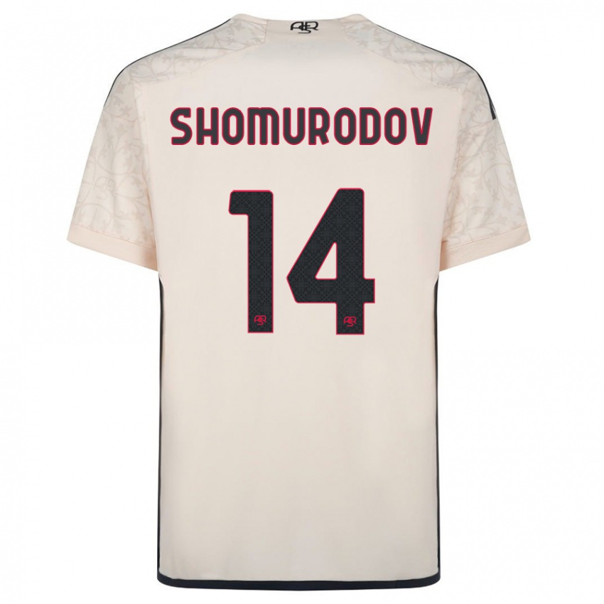 Męski Eldor Shomurodov #14 Białawy Wyjazdowa Koszulka 2023/24 Koszulki Klubowe