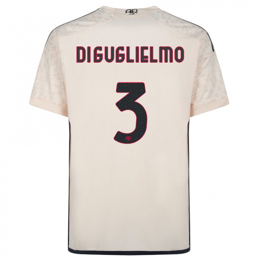 Męski Lucia Di Guglielmo #3 Białawy Wyjazdowa Koszulka 2023/24 Koszulki Klubowe