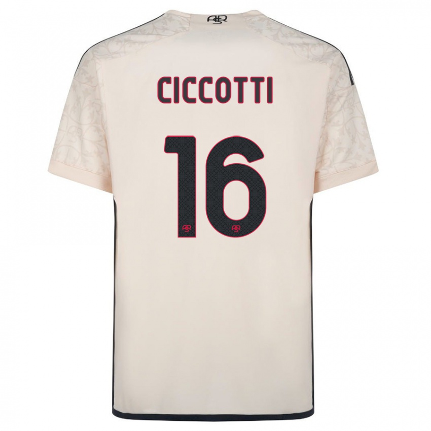 Męski Claudia Ciccotti #16 Białawy Wyjazdowa Koszulka 2023/24 Koszulki Klubowe