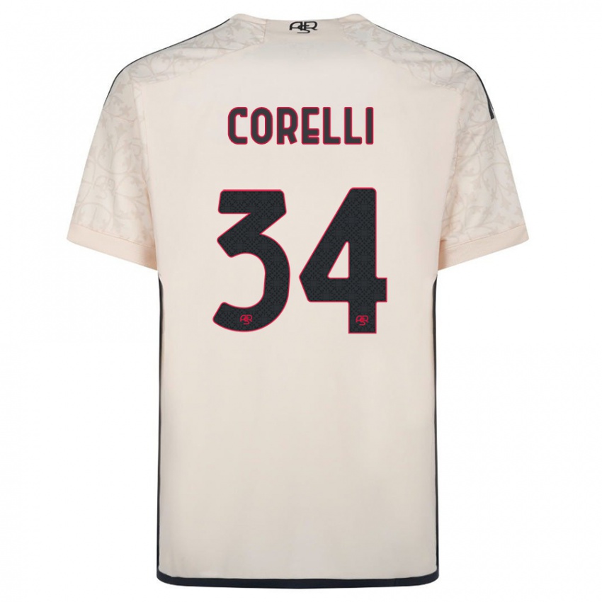 Męski Alice Corelli #34 Białawy Wyjazdowa Koszulka 2023/24 Koszulki Klubowe