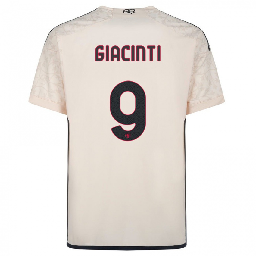 Męski Valentina Giacinti #9 Białawy Wyjazdowa Koszulka 2023/24 Koszulki Klubowe