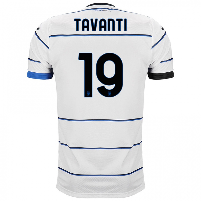 Męski Mattia Tavanti #19 Biały Wyjazdowa Koszulka 2023/24 Koszulki Klubowe