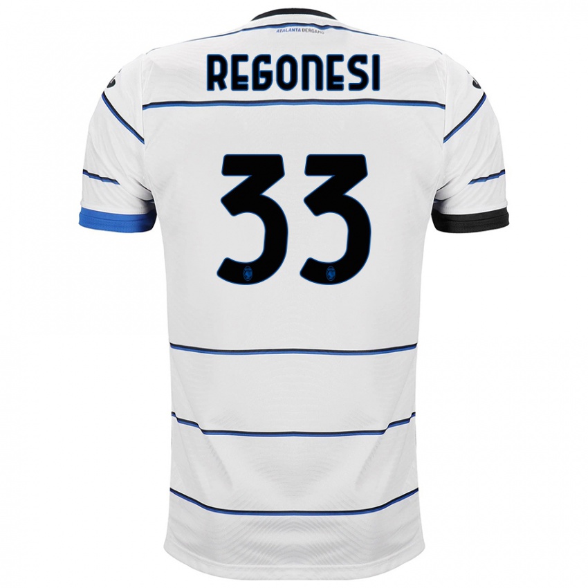 Męski Iacopo Regonesi #33 Biały Wyjazdowa Koszulka 2023/24 Koszulki Klubowe