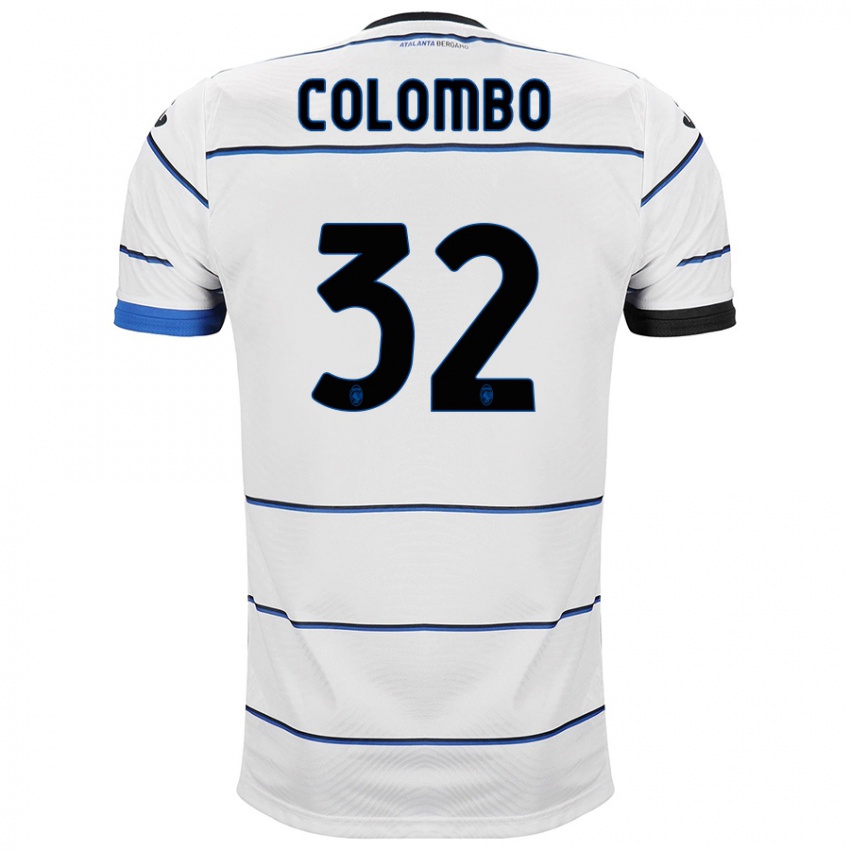 Męski Matteo Colombo #32 Biały Wyjazdowa Koszulka 2023/24 Koszulki Klubowe