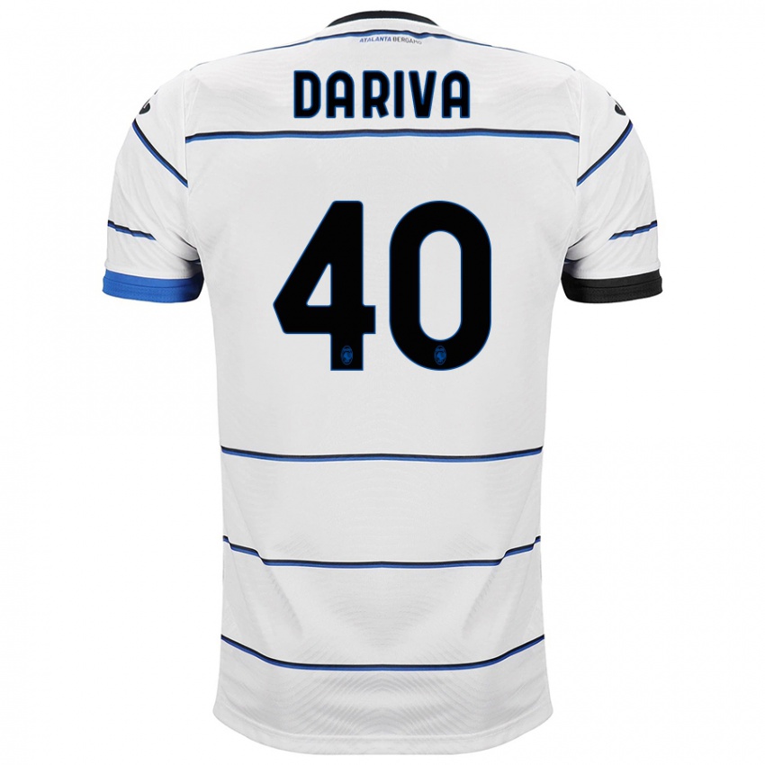Męski Jacopo Da Riva #40 Biały Wyjazdowa Koszulka 2023/24 Koszulki Klubowe