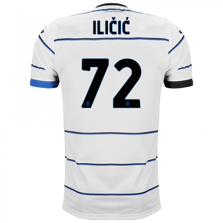 Męski Josip Ilicic #72 Biały Wyjazdowa Koszulka 2023/24 Koszulki Klubowe