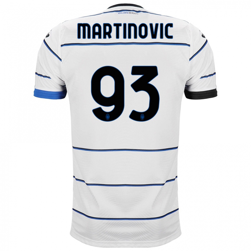 Męski Melania Martinovic #93 Biały Wyjazdowa Koszulka 2023/24 Koszulki Klubowe