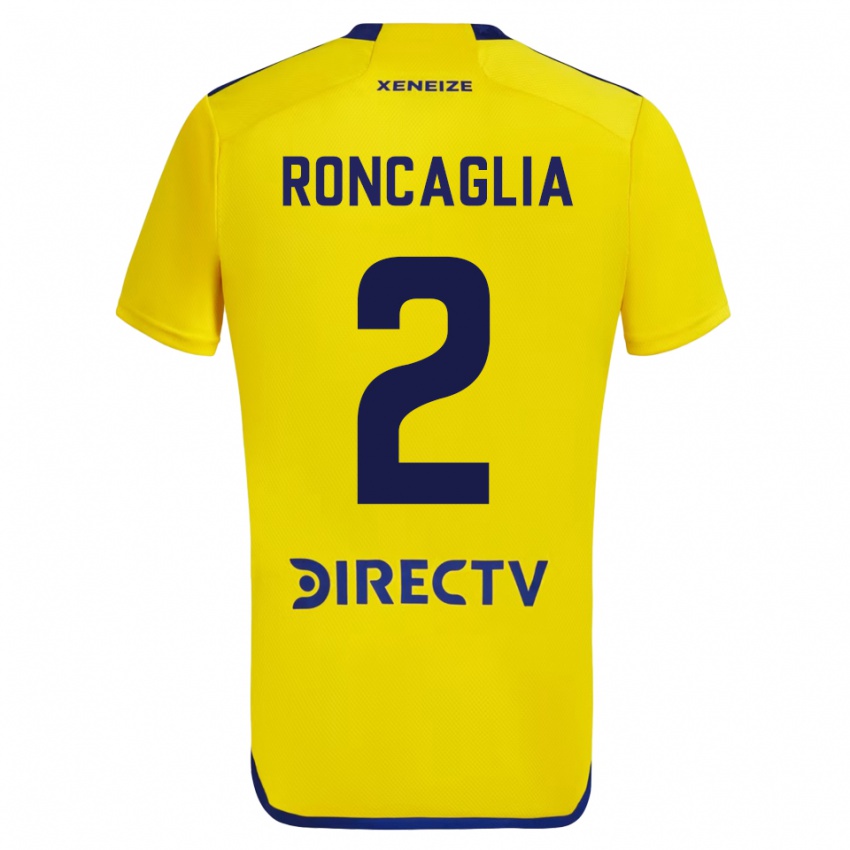 Męski Facundo Roncaglia #2 Żółty Wyjazdowa Koszulka 2023/24 Koszulki Klubowe