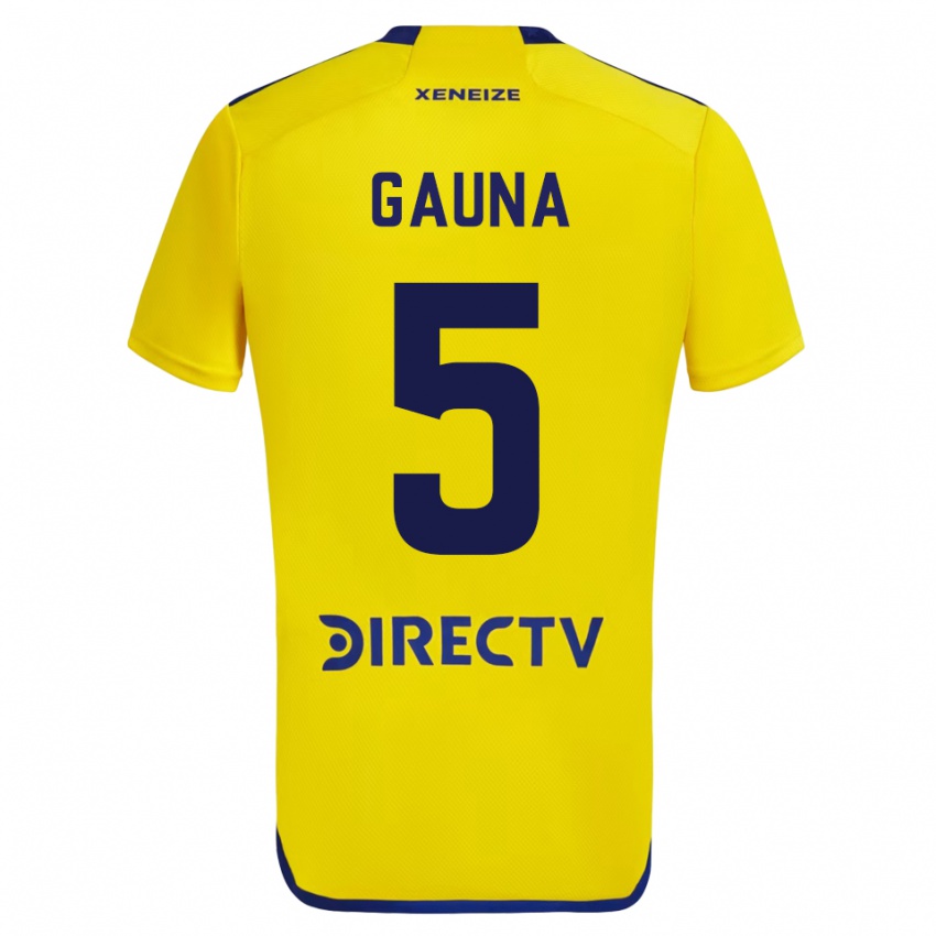 Męski Santiago Gauna #5 Żółty Wyjazdowa Koszulka 2023/24 Koszulki Klubowe