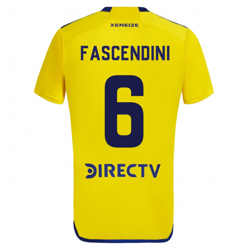 Męski Valentín Fascendini #6 Żółty Wyjazdowa Koszulka 2023/24 Koszulki Klubowe