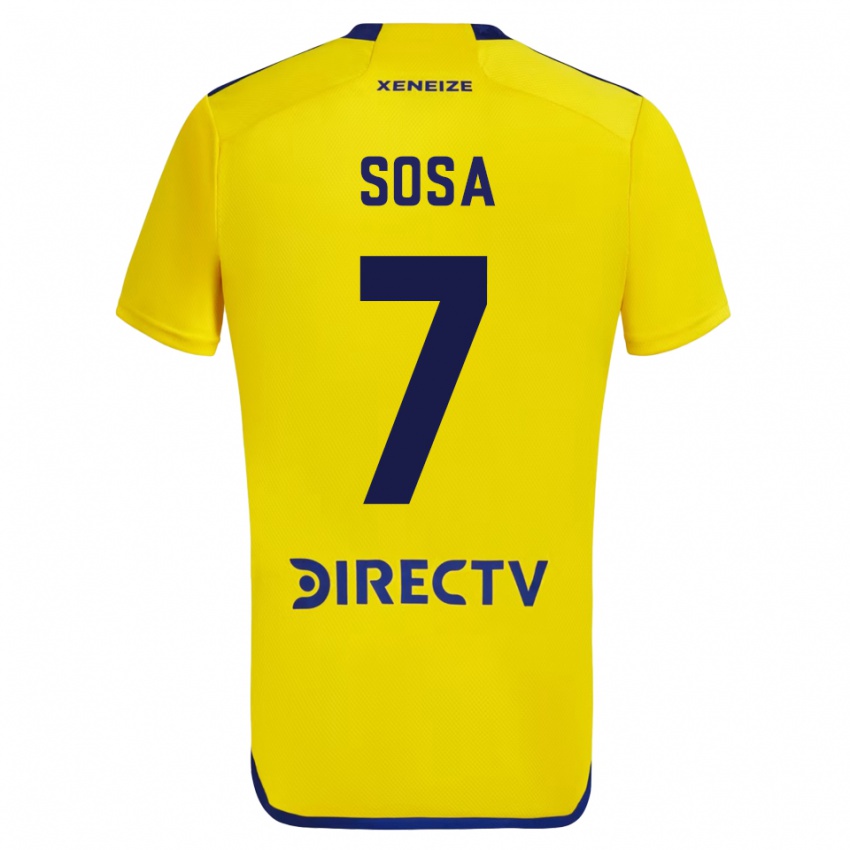Męski Elián Sosa #7 Żółty Wyjazdowa Koszulka 2023/24 Koszulki Klubowe