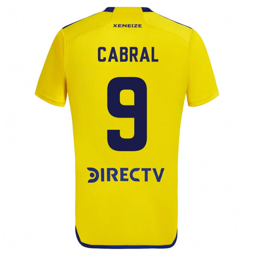 Męski Bruno Cabral #9 Żółty Wyjazdowa Koszulka 2023/24 Koszulki Klubowe