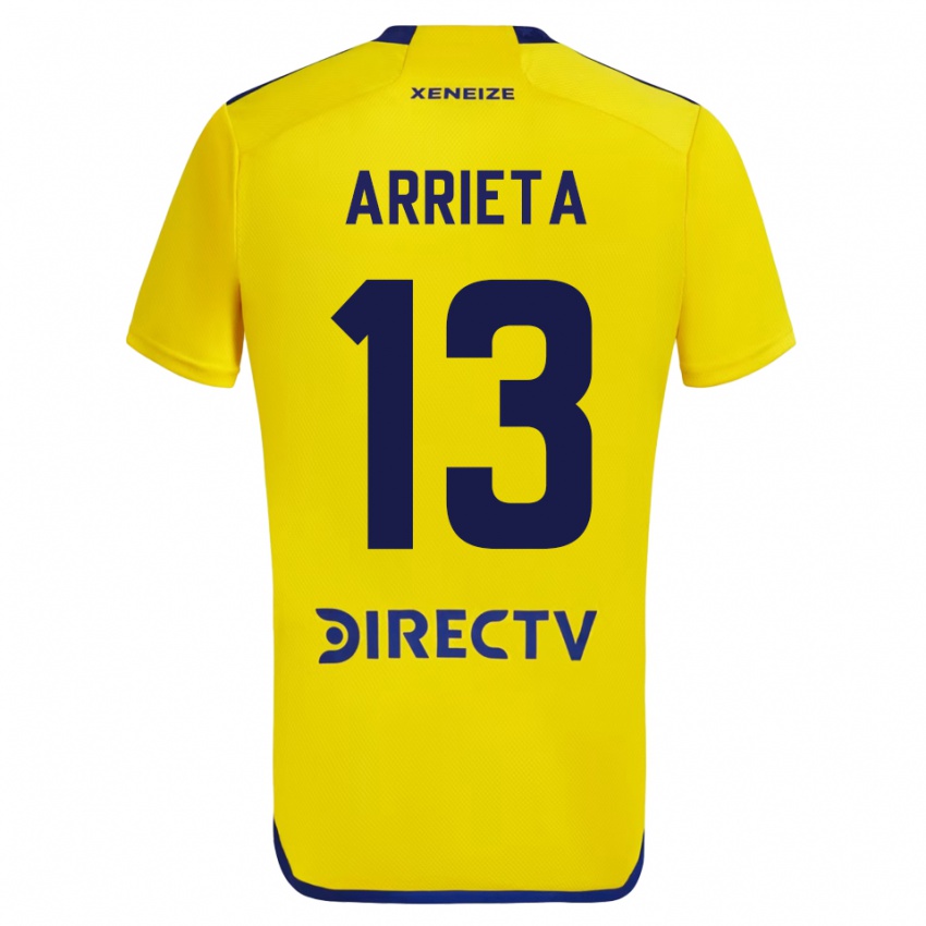 Męski Thomás Arrieta #13 Żółty Wyjazdowa Koszulka 2023/24 Koszulki Klubowe