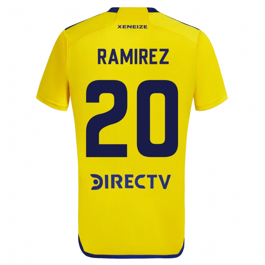 Męski Juan Edgardo Ramirez #20 Żółty Wyjazdowa Koszulka 2023/24 Koszulki Klubowe