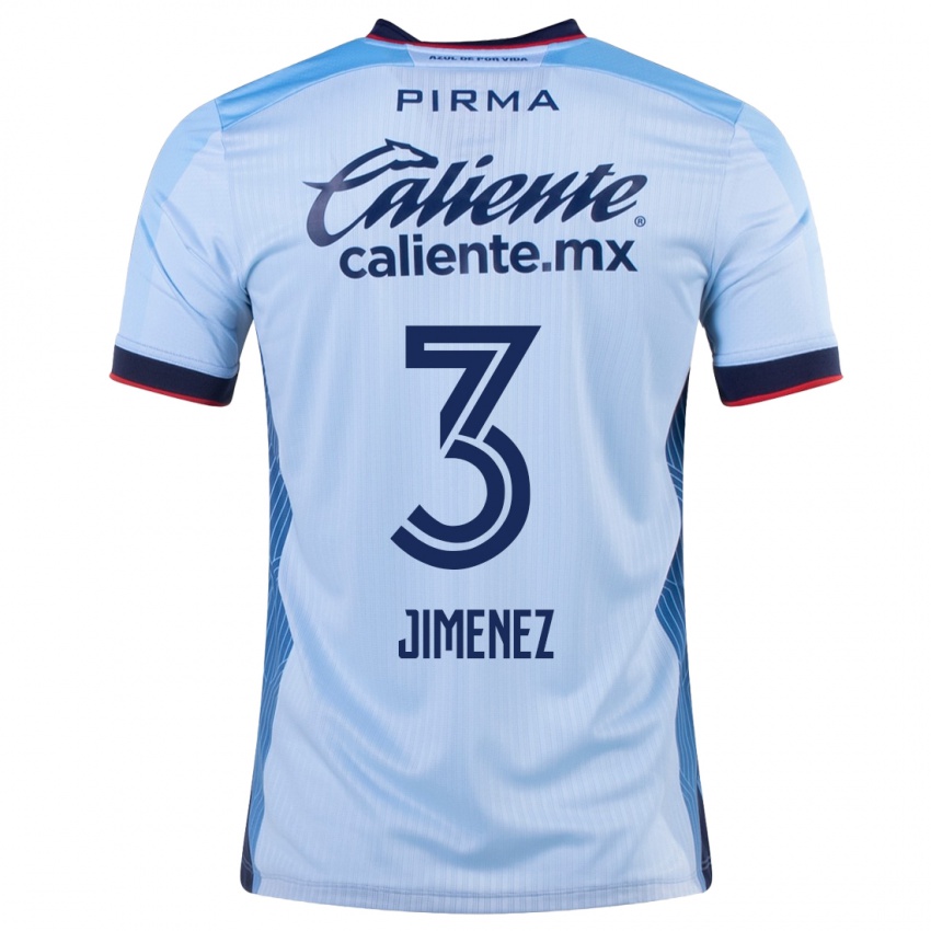 Męski Jaiber Jimenez #3 Niebieskie Niebo Wyjazdowa Koszulka 2023/24 Koszulki Klubowe