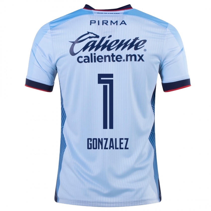 Męski Itzayana Gonzalez #1 Niebieskie Niebo Wyjazdowa Koszulka 2023/24 Koszulki Klubowe