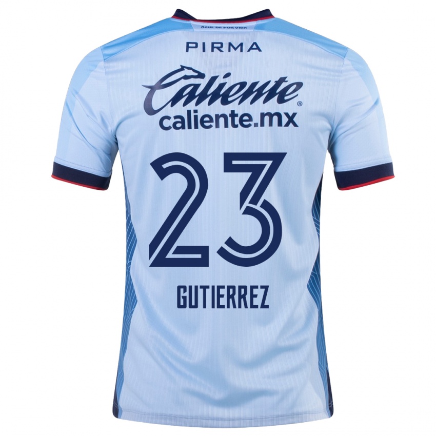 Męski Ivonne Gutierrez #23 Niebieskie Niebo Wyjazdowa Koszulka 2023/24 Koszulki Klubowe