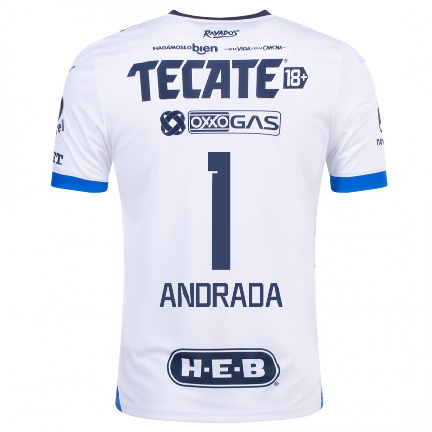 Męski Esteban Andrada #1 Biały Wyjazdowa Koszulka 2023/24 Koszulki Klubowe