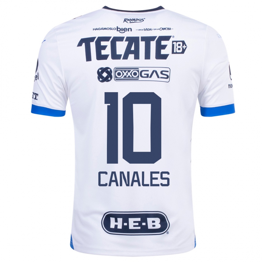 Męski Sergio Canales #10 Biały Wyjazdowa Koszulka 2023/24 Koszulki Klubowe