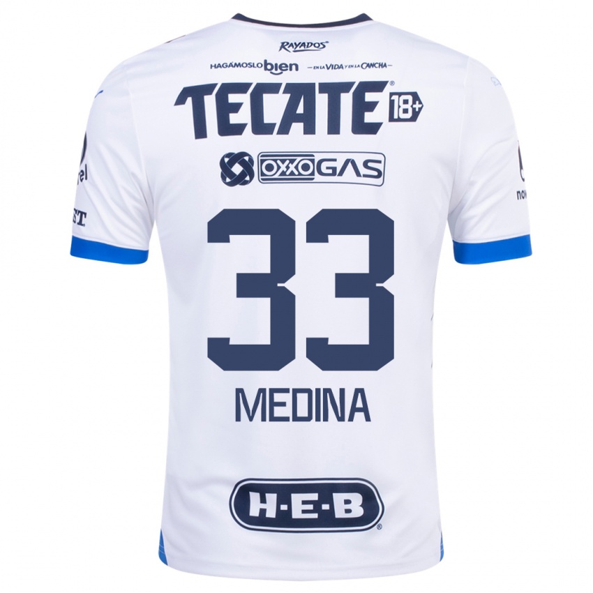 Męski Stefan Medina #33 Biały Wyjazdowa Koszulka 2023/24 Koszulki Klubowe