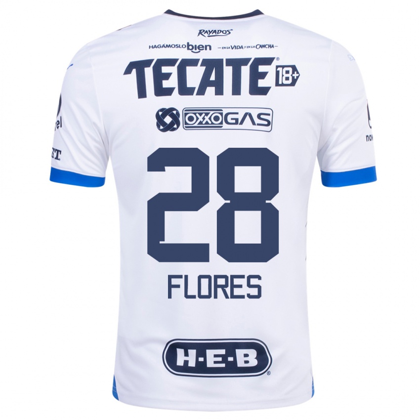 Męski Silvana Flores #28 Biały Wyjazdowa Koszulka 2023/24 Koszulki Klubowe