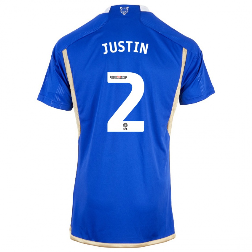 Kobiety James Justin #2 Królewski Niebieski Domowa Koszulka 2023/24 Koszulki Klubowe