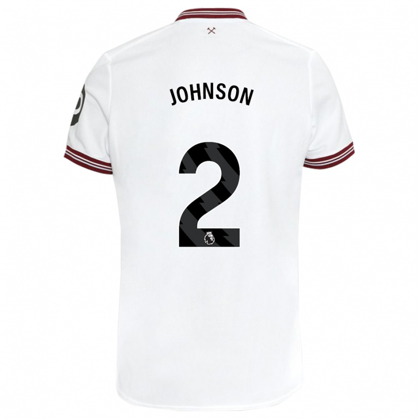 Kobiety Ben Johnson #2 Biały Wyjazdowa Koszulka 2023/24 Koszulki Klubowe