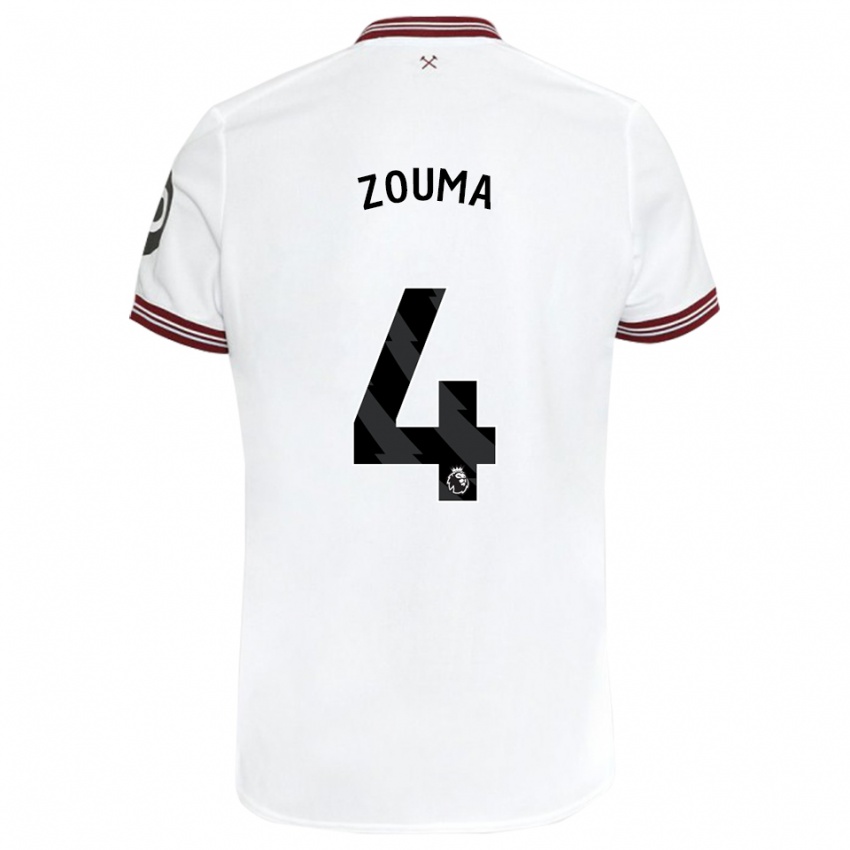 Kobiety Kurt Zouma #4 Biały Wyjazdowa Koszulka 2023/24 Koszulki Klubowe