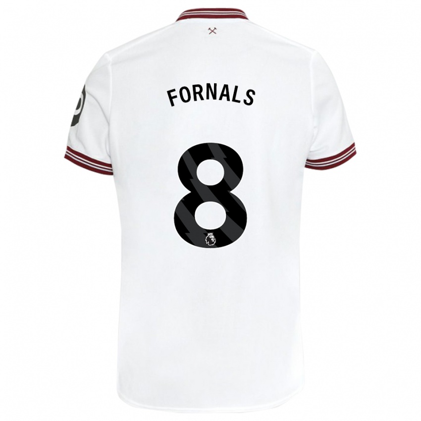 Kobiety Pablo Fornals #8 Biały Wyjazdowa Koszulka 2023/24 Koszulki Klubowe