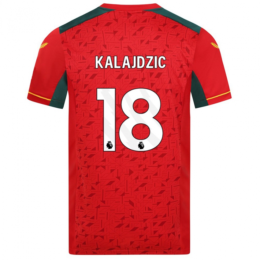 Kobiety Sasa Kalajdzic #18 Czerwony Wyjazdowa Koszulka 2023/24 Koszulki Klubowe