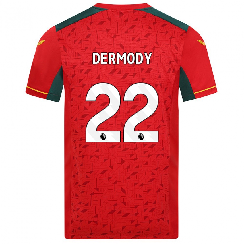 Kobiety Helen Dermody #22 Czerwony Wyjazdowa Koszulka 2023/24 Koszulki Klubowe