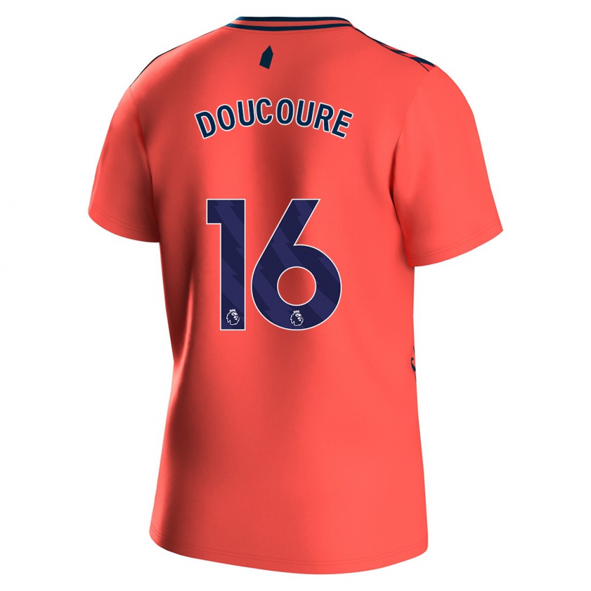 Kobiety Abdoulaye Doucoure #16 Koral Wyjazdowa Koszulka 2023/24 Koszulki Klubowe