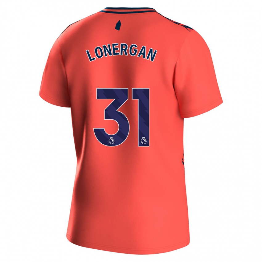 Kobiety Andy Lonergan #31 Koral Wyjazdowa Koszulka 2023/24 Koszulki Klubowe
