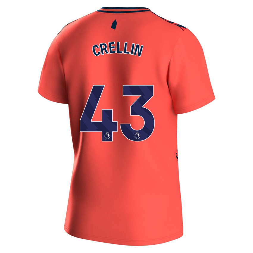 Kobiety Billy Crellin #43 Koral Wyjazdowa Koszulka 2023/24 Koszulki Klubowe