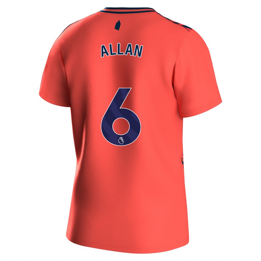 Kobiety Allan #6 Koral Wyjazdowa Koszulka 2023/24 Koszulki Klubowe