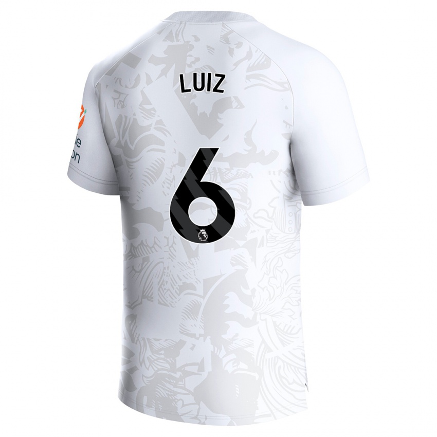 Kobiety Douglas Luiz #6 Biały Wyjazdowa Koszulka 2023/24 Koszulki Klubowe