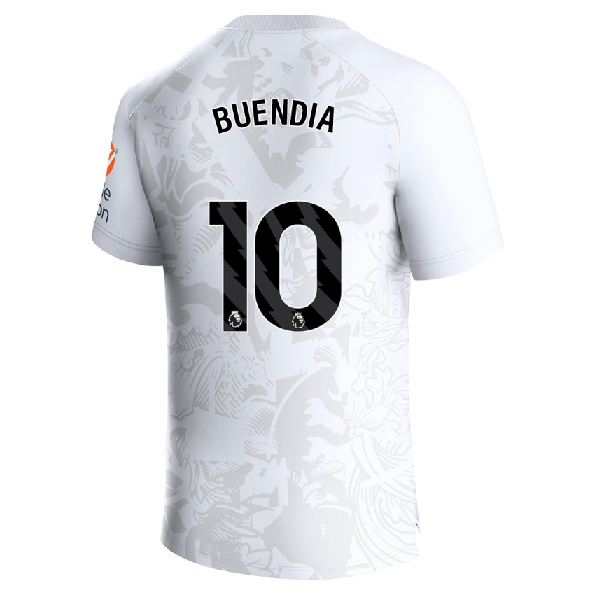 Kobiety Emiliano Buendia #10 Biały Wyjazdowa Koszulka 2023/24 Koszulki Klubowe