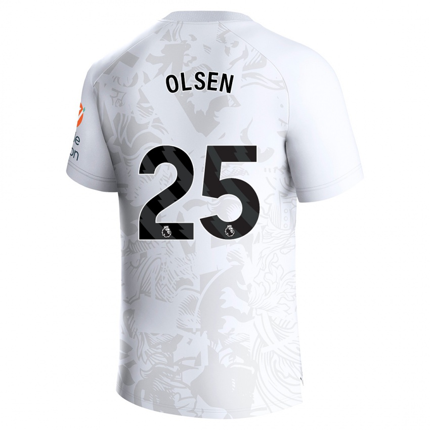 Kobiety Robin Olsen #25 Biały Wyjazdowa Koszulka 2023/24 Koszulki Klubowe
