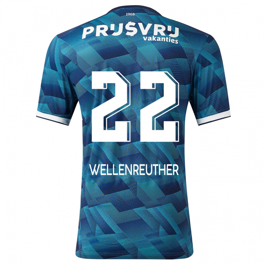 Kobiety Timon Wellenreuther #22 Niebieski Wyjazdowa Koszulka 2023/24 Koszulki Klubowe