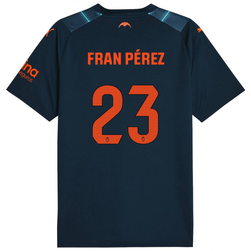 Kobiety Fran Pérez #23 Niebieski Morski Wyjazdowa Koszulka 2023/24 Koszulki Klubowe