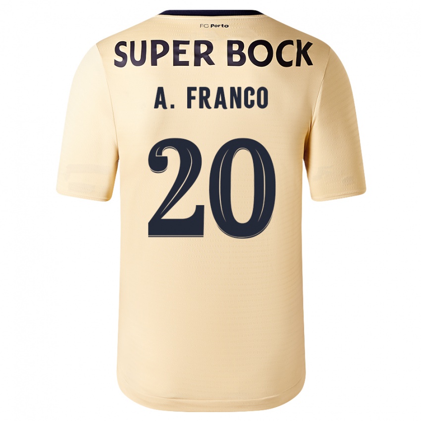 Kobiety André Franco #20 Beżowo-Złoty Wyjazdowa Koszulka 2023/24 Koszulki Klubowe