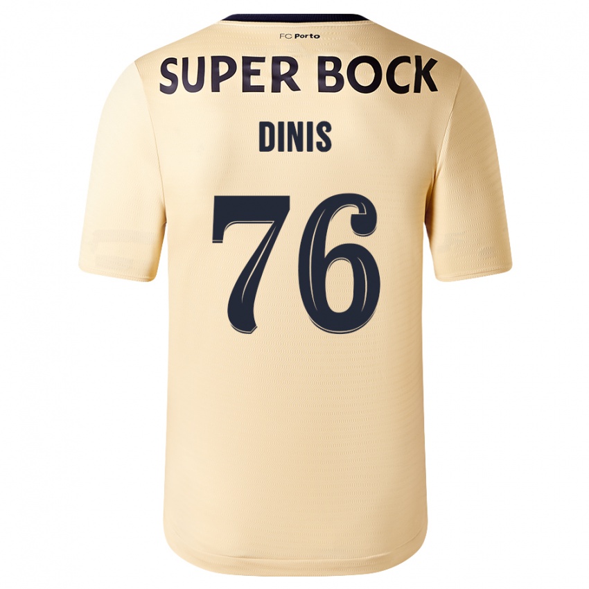 Kobiety Dinis #76 Beżowo-Złoty Wyjazdowa Koszulka 2023/24 Koszulki Klubowe