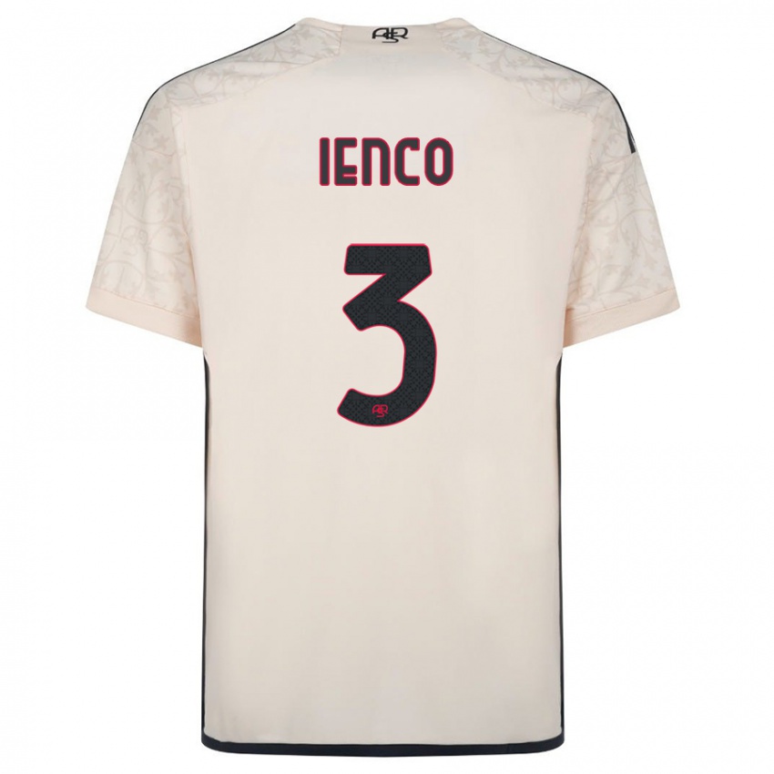 Kobiety Simone Ienco #3 Białawy Wyjazdowa Koszulka 2023/24 Koszulki Klubowe