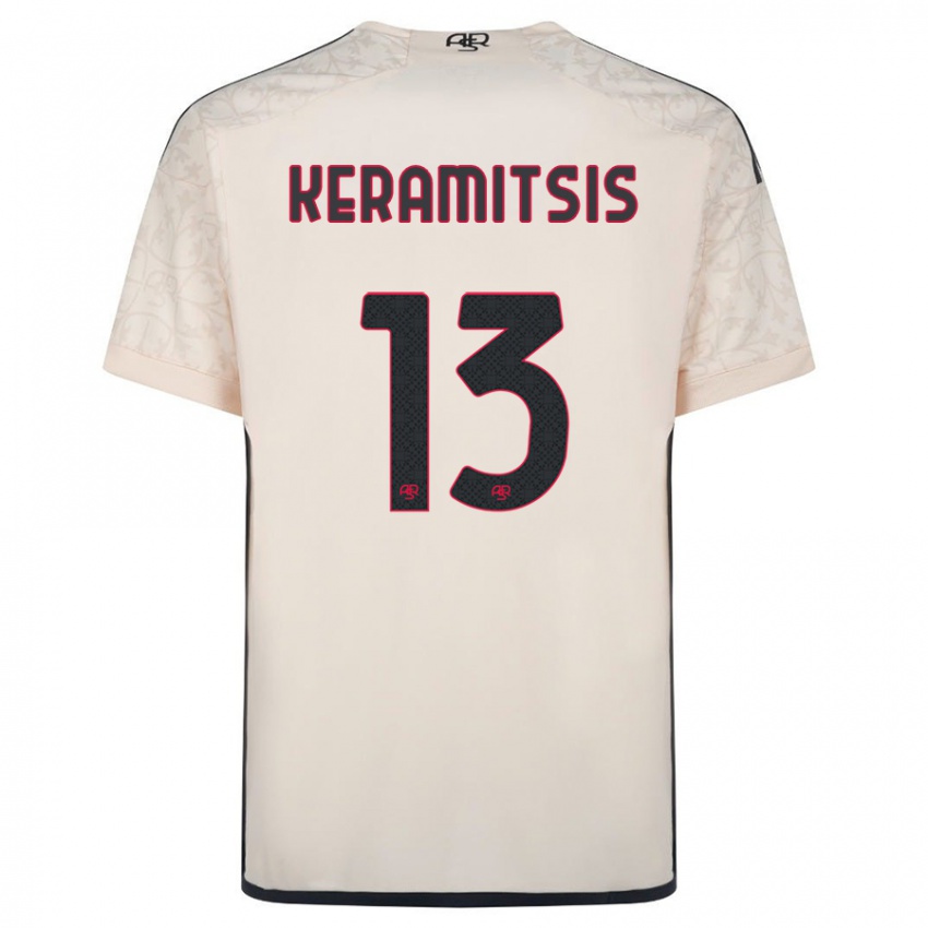 Kobiety Dimitrios Keramitsis #13 Białawy Wyjazdowa Koszulka 2023/24 Koszulki Klubowe