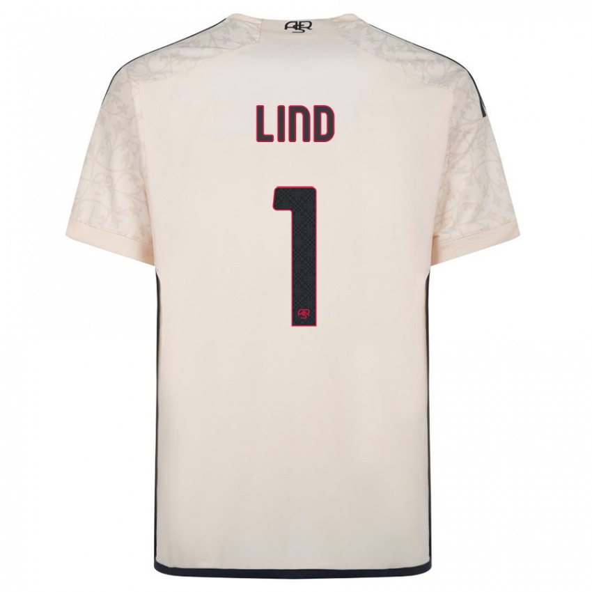 Kobiety Emma Lind #1 Białawy Wyjazdowa Koszulka 2023/24 Koszulki Klubowe