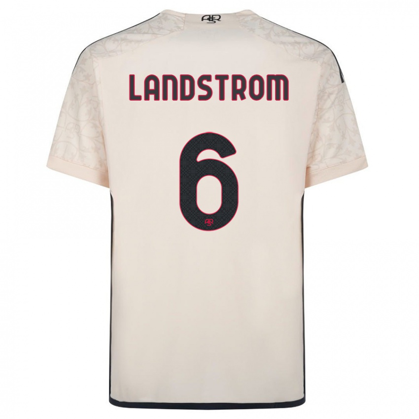 Kobiety Elin Landstrom #6 Białawy Wyjazdowa Koszulka 2023/24 Koszulki Klubowe