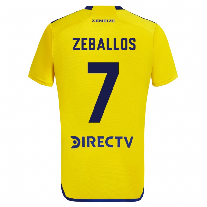 Kobiety Exequiel Zeballos #7 Żółty Wyjazdowa Koszulka 2023/24 Koszulki Klubowe